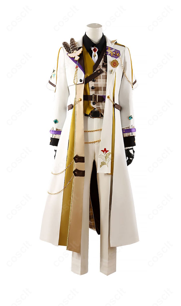 羽風 薫 インテリジェンス衣装の正面全体像。コートとベスト、ネクタイの配色とディテールが確認できるフルセット前面写真