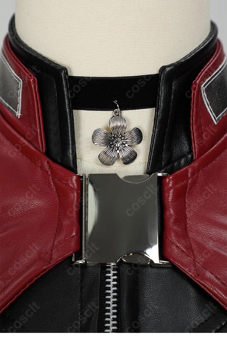 エアリス・ゲインズブール衣装 襟元ディテール。特徴的な領口の意匠と装飾バランスを再現。