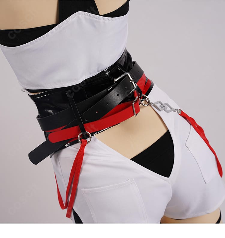 腰封背面装飾の詳細。背面モチーフとリボンの落ち感、取付けの縫製が分かる。