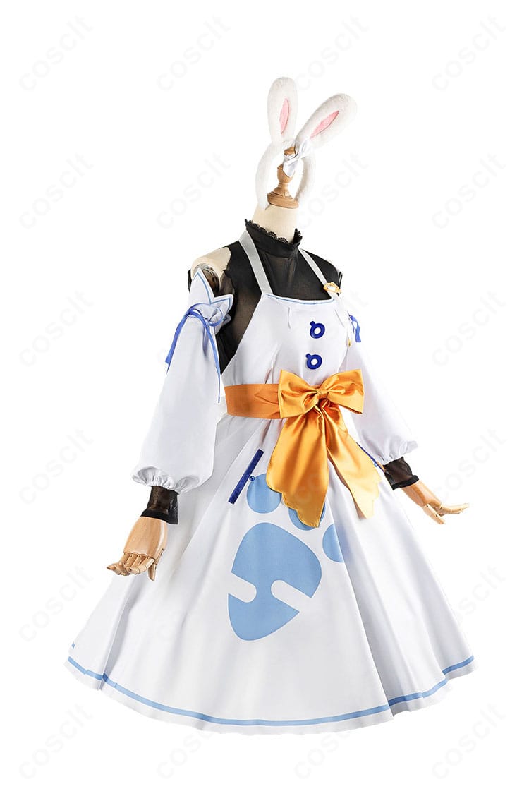 ホロライブ 兎田ぺこら ぺこらマミー衣装の右側面ディテール。袖パーツと腰リボンの立体感、シルエットの流れを強調。