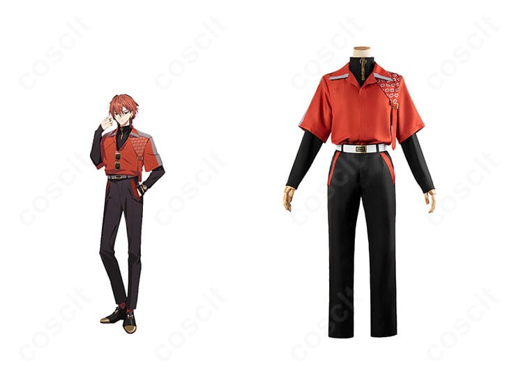 18TRIP 西園練牙 私服スタイルのコスプレ衣装とキャラクター比較画像。全体シルエットと配色の再現度を確認できる構図。