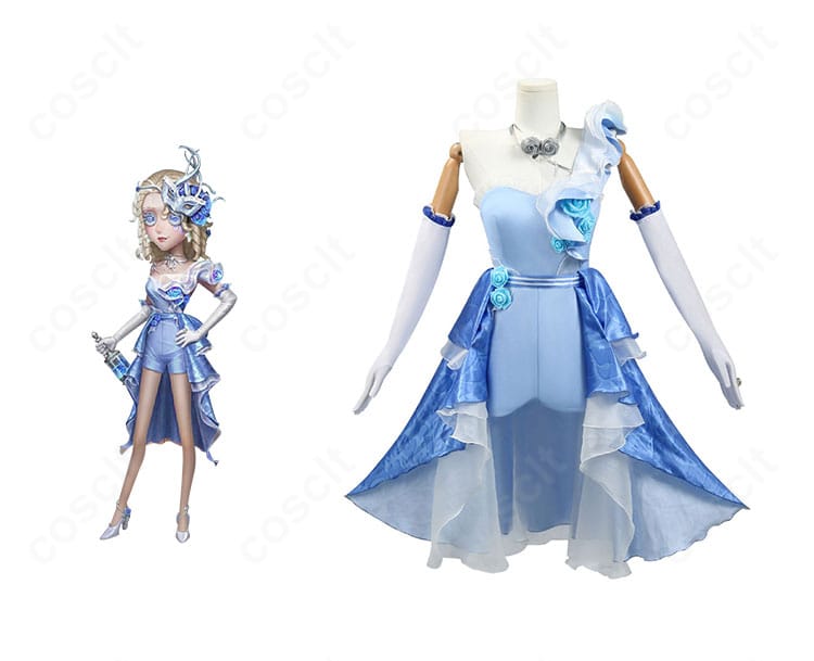 第五人格 調香師(ヴェラ・ナイエル)波を追うバラ衣装の正面とキャラクター比較イメージ