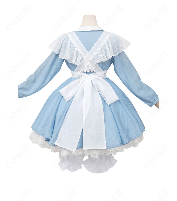 木之本桜 アリス風メイド衣装の背面全体。後ろ開きの着脱仕様と背面リボンのデザインが確認できる角度。