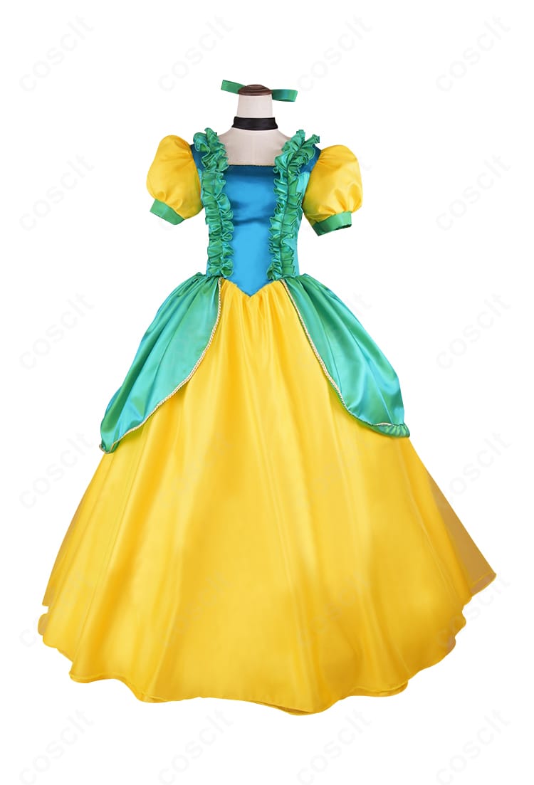 シンデレラ 実写映画版 ドリゼラ・トレメインのコスプレ衣装 正面全体。上品でゴージャスなドレスシルエットを高再現。