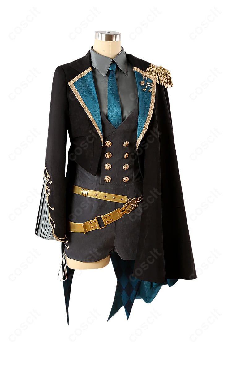 初音ミク『エンジョイ！大阪 2024』コスプレ衣装の正面全身カット｜コートとベストのシルエット