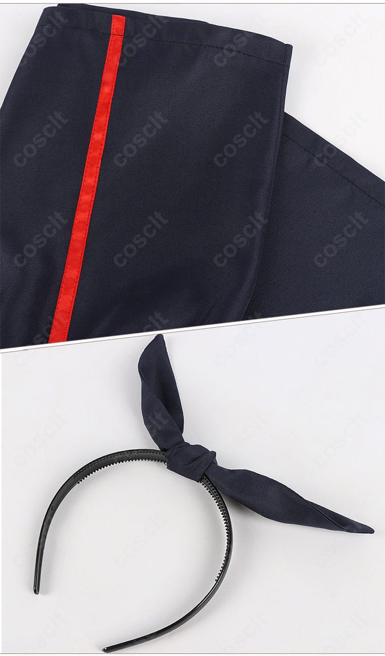 パンツ裾デザインとカチューシャの意匠を同画面で提示。小物含めた全体トーンの統一感が分かる。