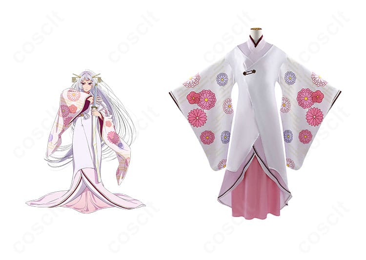【推しの子】黒川あかね 鞘姫ver. コスプレ衣装のフロント全体。キャラクター設定を踏まえた配色と和装シルエットを忠実に再現。
