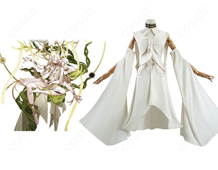 星神「薬師」(ヤオシ)豊穣モチーフの全身コーデと衣装正面を並べたイメージ。高再現の色調と装飾が分かる写真