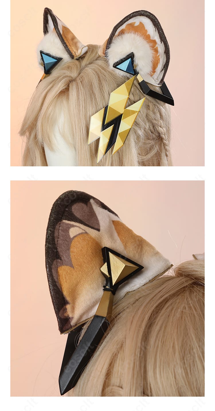 シロネン コスプレ衣装 イヤリングのクローズアップ。耳元の美しいアクセント。