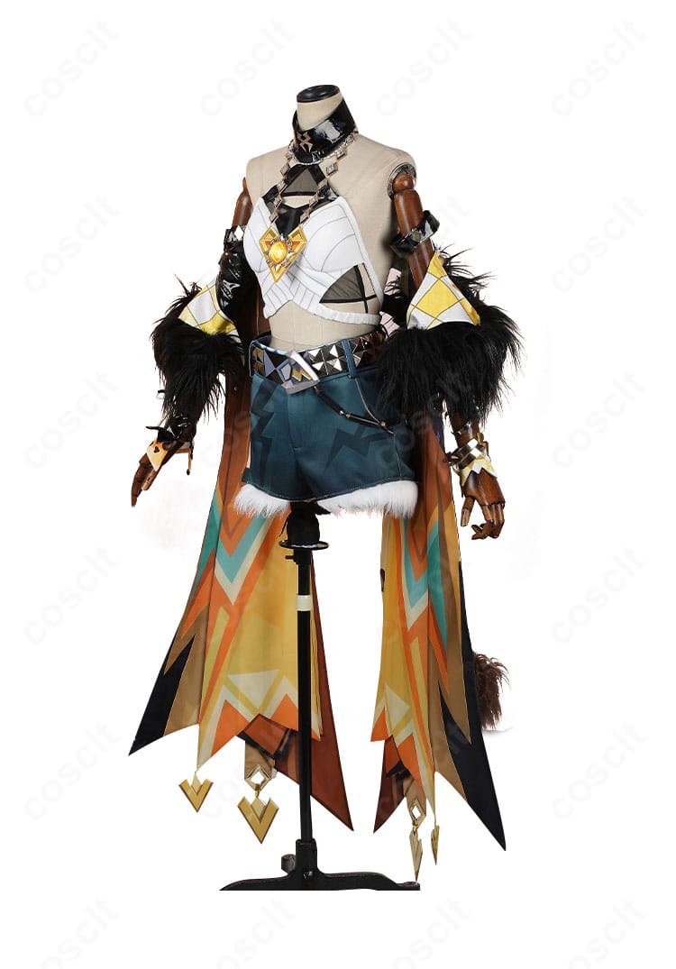 シロネン コスプレ衣装 側面ビュー。袖や腰飾りのディテールまで丁寧に再現。