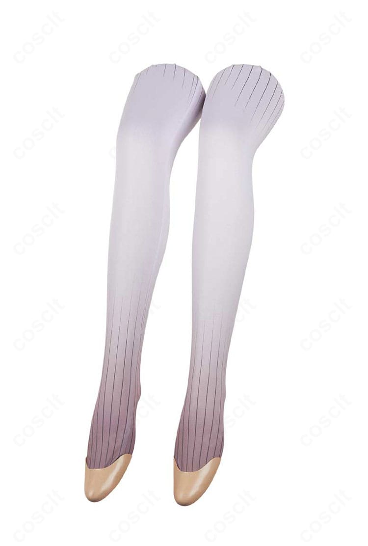 マルシル・ドナトー衣装のレッグウォーマー装飾ディテール。編みや縁の意匠、生地感を示す接写画像。