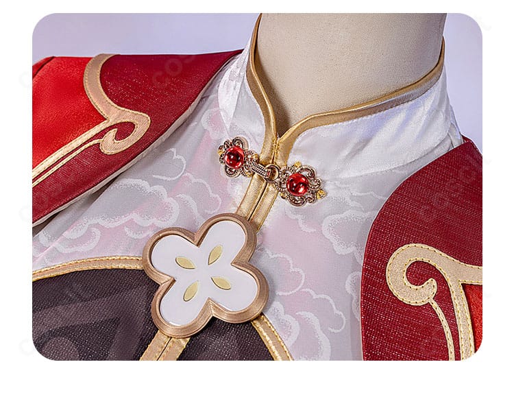 崩壊:スターレイル 三月なのか 巡狩コスプレ衣装の襟元装飾ディテール。縁取りとモチーフの精緻な仕上げ