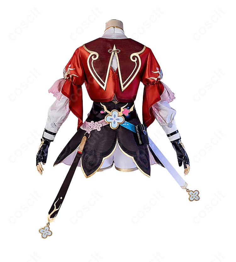 崩壊:スターレイル 三月なのか 巡狩コスプレ衣装の背面。上着のカッティングと背面装飾、スカートの落ち感を忠実再現