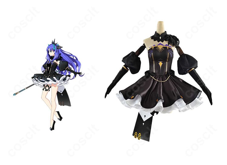 Fate/Grand Order エレシュキガル 第二再臨コスプレ衣装の正面+キャライメージ比較。装飾と配色の再現度が分かる構図。