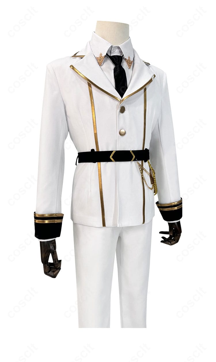 インナー正面の細部画像。シャツの質感と前立ての仕立てが見える天使ver.コスチューム。