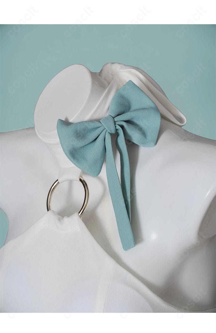 エレシュキガル 9周年水着の首元装飾アップ。縁取りと質感の差で立体感を強調したディテール