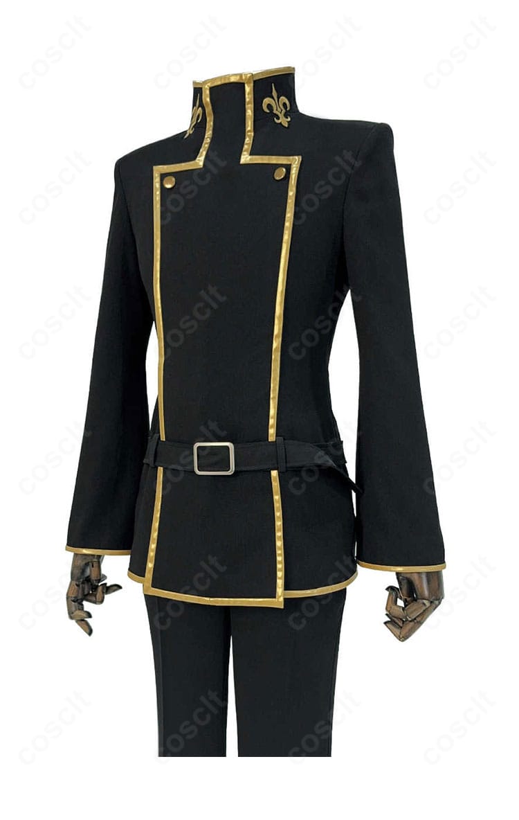 コードギアス ルルーシュ学園制服コスプレ衣装の左側面シルエット