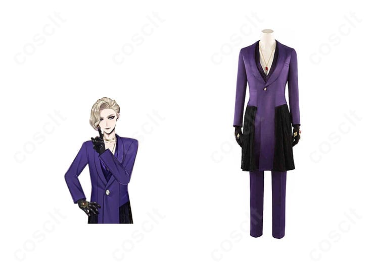 ヴィル・シェーンハイト 輝石の国のタピ・ルージュ衣装の正面全身。上品なコートと装飾が映えるコスプレセットの着用例。