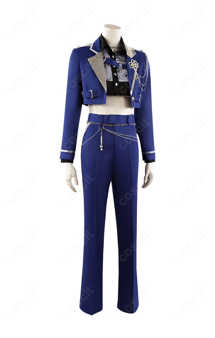 桐谷遥コスプレ衣装の側面。シャツのライン、ベルト位置、コートの落ち感など細部ディテール。