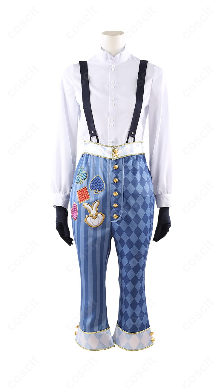 ラビット・ウェア衣装シャツの胸元ディテール。襟形状と前立ての縫製が分かる画像