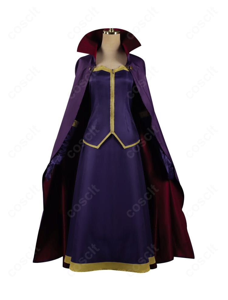 セフィーロのコスプレ衣装・正面全景。帽子とマント、トップスとスカートの配色バランスや装飾の作り込みを確認できる画像。