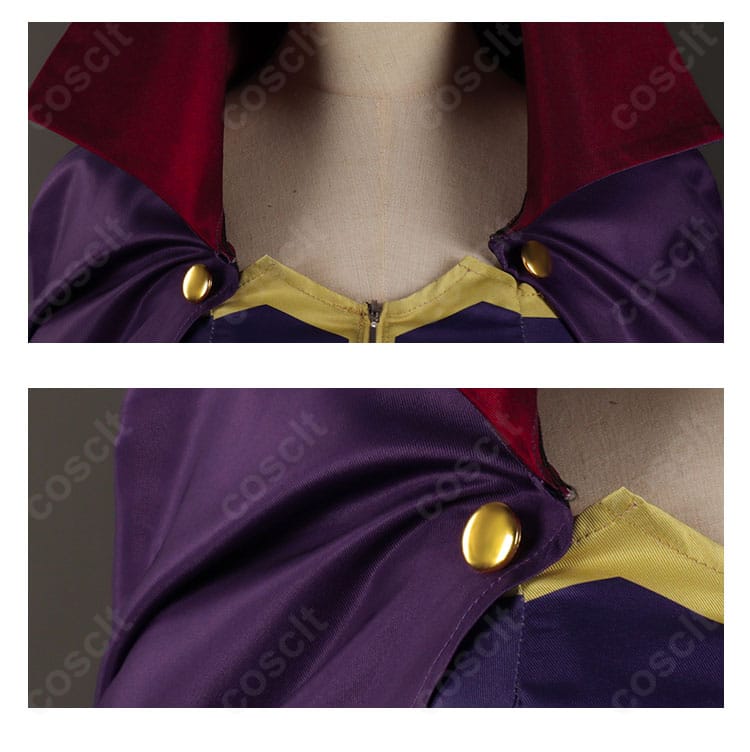 セフィーロ衣装の襟元装飾のアップ。精巧な刺繍と装飾パーツの質感が分かるディテール写真。