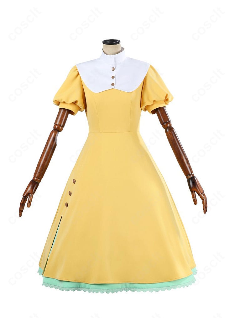 カードキャプターさくら 大道寺知世の私服コスプレ衣装の正面全体。清楚でエレガントなワンピースシルエットを再現。