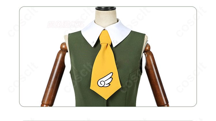 木之本桜 制服コスプレ ネクタイ装飾のアップ。カラーリングと結び目の形状を再現