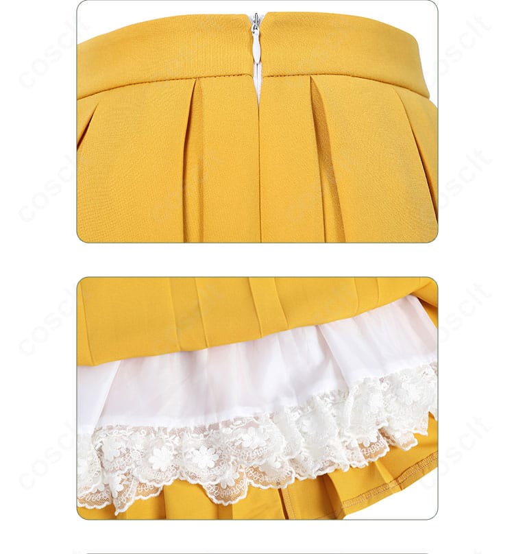 木之本桜 制服コスプレ 衣装チェーンとスカート装飾の詳細。金具とステッチの精度