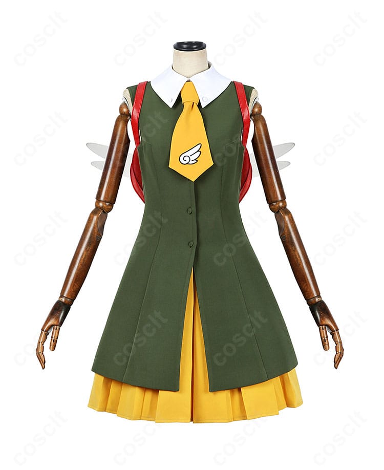 木之本桜 制服コスプレ 正面全身。上着のシルエットとネクタイの配色が分かる