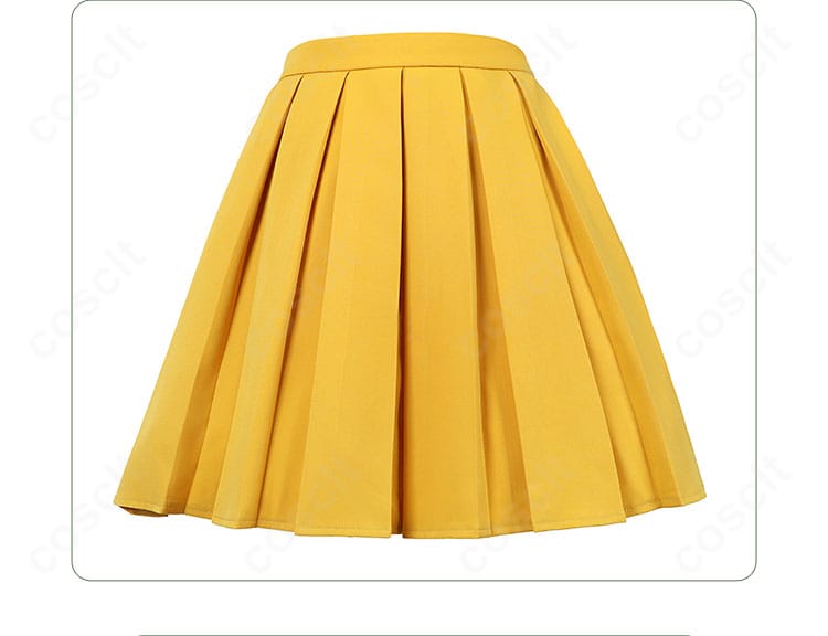 木之本桜 制服コスプレ スカート装飾の近接。プリーツの深さと裾のラインが分かる