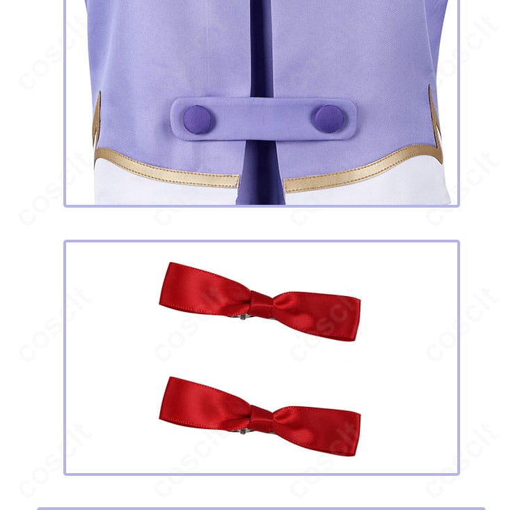 背面の服飾ディテールと髪飾りリボンのアップ(配色と取り付け位置)