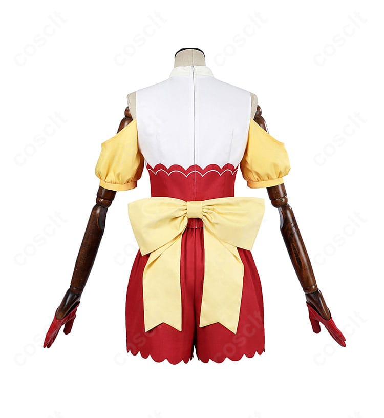 【推しの子】MEMちょ コスプレ衣装の背面。特徴的な大きな蝶結びが目を引き、ステージや撮影での存在感を高めます。