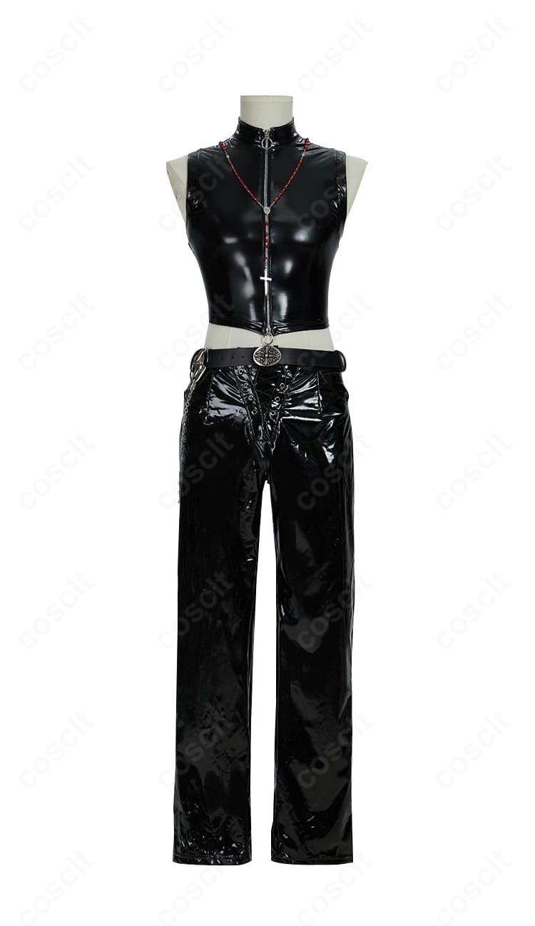 DEATH NOTE メロのコスプレ衣装 正面全体。ダークトーンとロックなシルエットを高再現したセットアップ。