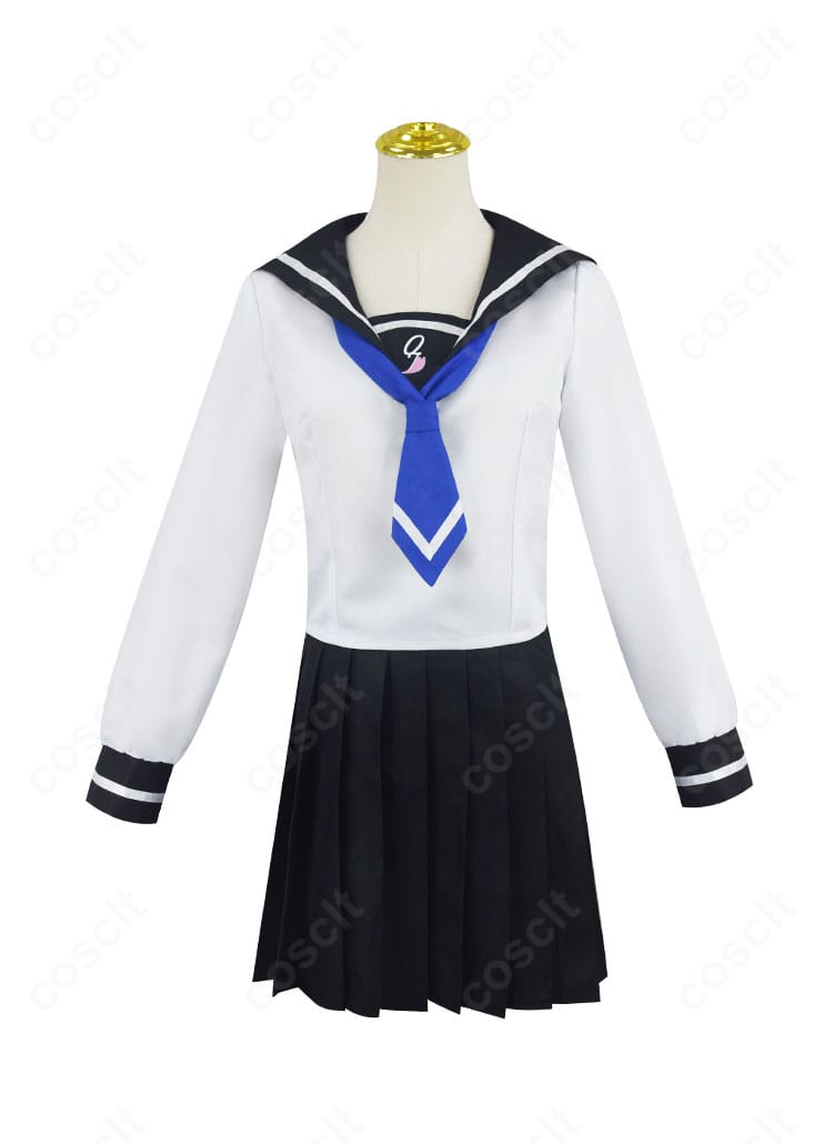 菜なれ花なれ 小父内涼葉コスプレ衣装の正面図。襟元から裾までのデザインと縫製ディテールを確認できる画像