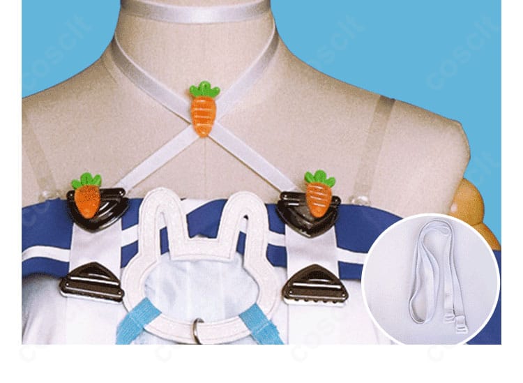 首元アクセサリーのディテール。チョーカーとチャームの質感を高品位に再現。