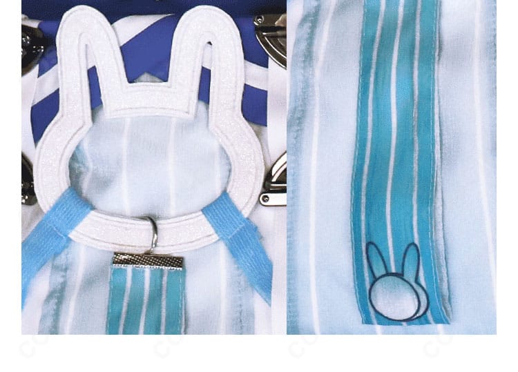 うさ耳アクセとニンジンモチーフの小物。ラフィーIIらしい“うさぎ”要素を象徴的に再現。