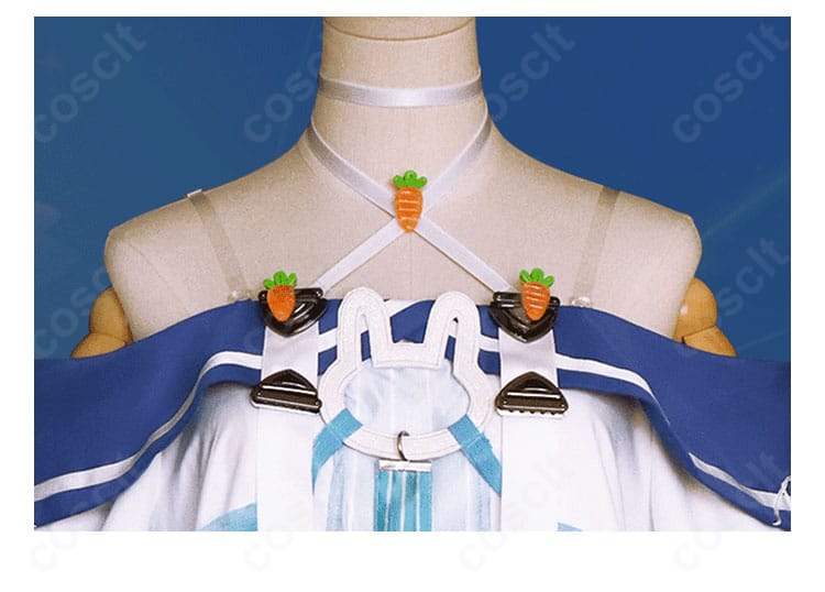 上衣装飾の近接。刺繍とパイピングが立体的で、ラフィーIIの可憐さを強調。