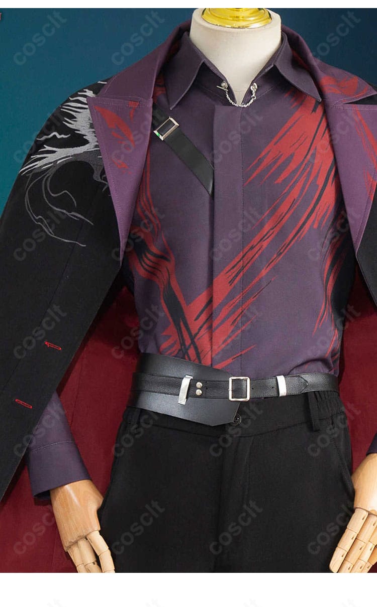 上衣装飾のクローズアップ。襟元と胸元の装飾、刺繍風ディテールが質感高く見えるアップ画像。