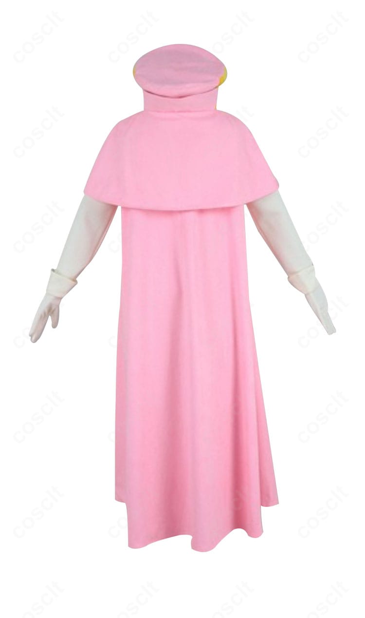 カードキャプターさくら 木之本桜 さくらカード編コスプレ衣装の背面。マントのドレープと背面ラインの落ち感が分かるシルエット写真。