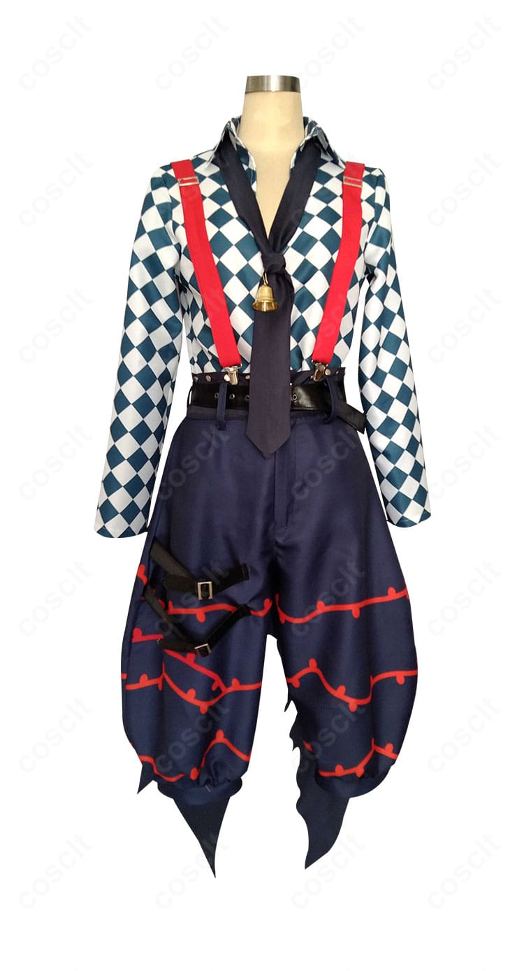 ラト・バッカのコスプレ衣装フルセット全体像。シャツとパンツの端正なラインと装飾の質感を強調した写真。