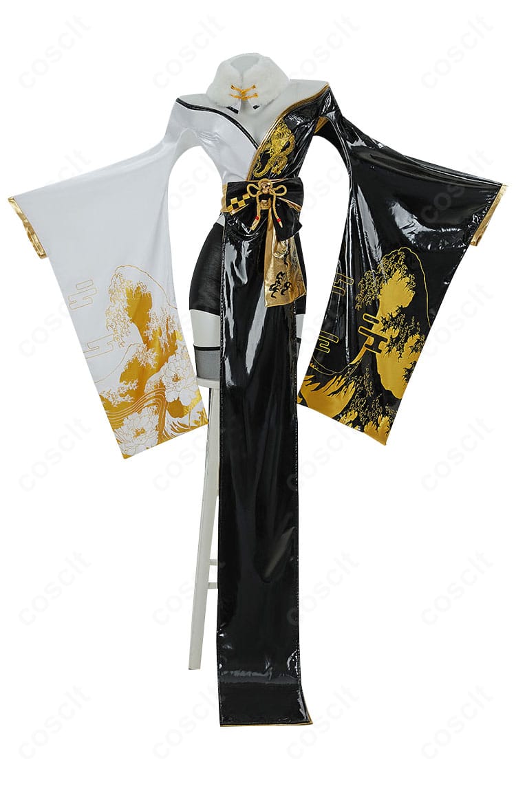 勝利の女神:NIKKE ノワール ブラックラビット衣装の正面全体図。ハリ感あるトップスとコルセットのラインが確認できる。