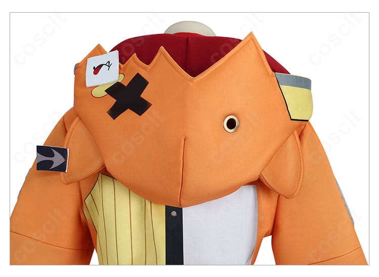 ジジ・ムリン 背面装飾の詳細。背中の意匠と尻尾付け根の固定部を分かりやすく提示。