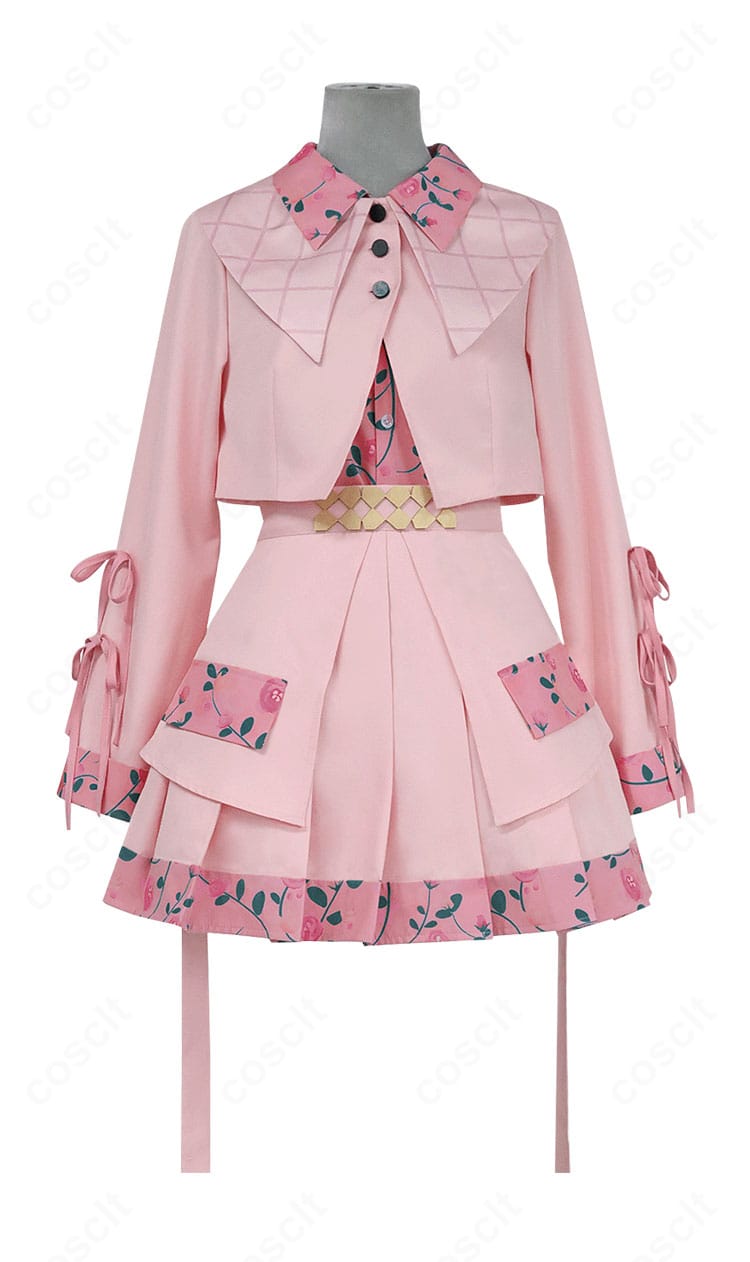 プロジェクトセカイ 小豆沢こはね 4th感謝祭コスプレ衣装の正面商品画像。落ち着いた色味と精緻な装飾が映える設計。