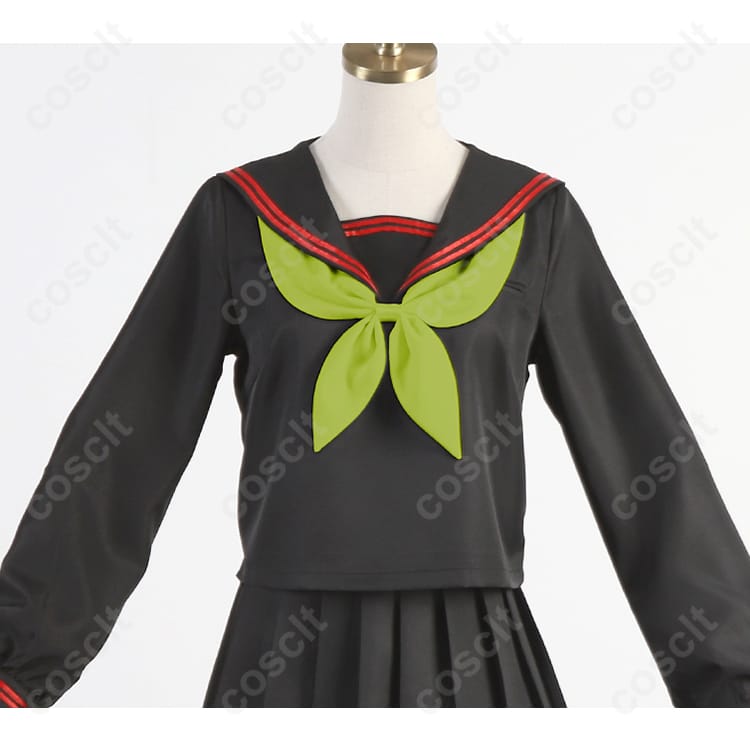 鬼滅の刃（鬼滅） 竈門禰豆子 コスプレ衣装 キメツ学園 制服 セーラー服 - 高再現度・快適素材使用 - 3枚目の画像