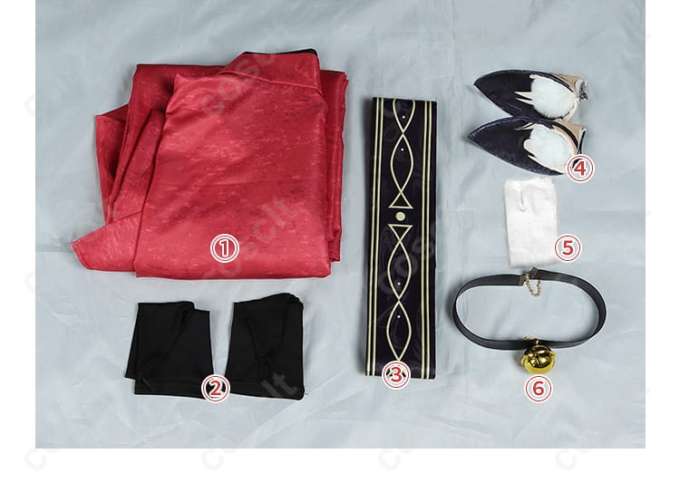 ハイキュー!! 孤爪研磨 コスプレ衣装 セット内容一式の展示画像。付属アイテムもすべて確認可能！
