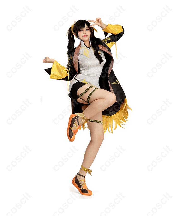 服装とキャラクター右側の組み合わせ画像。鉄拳8 凌曉雨（リン・シャオユウ）のコスプレ衣装を高精度で再現。コスプレイベントや写真撮影にぴったり。