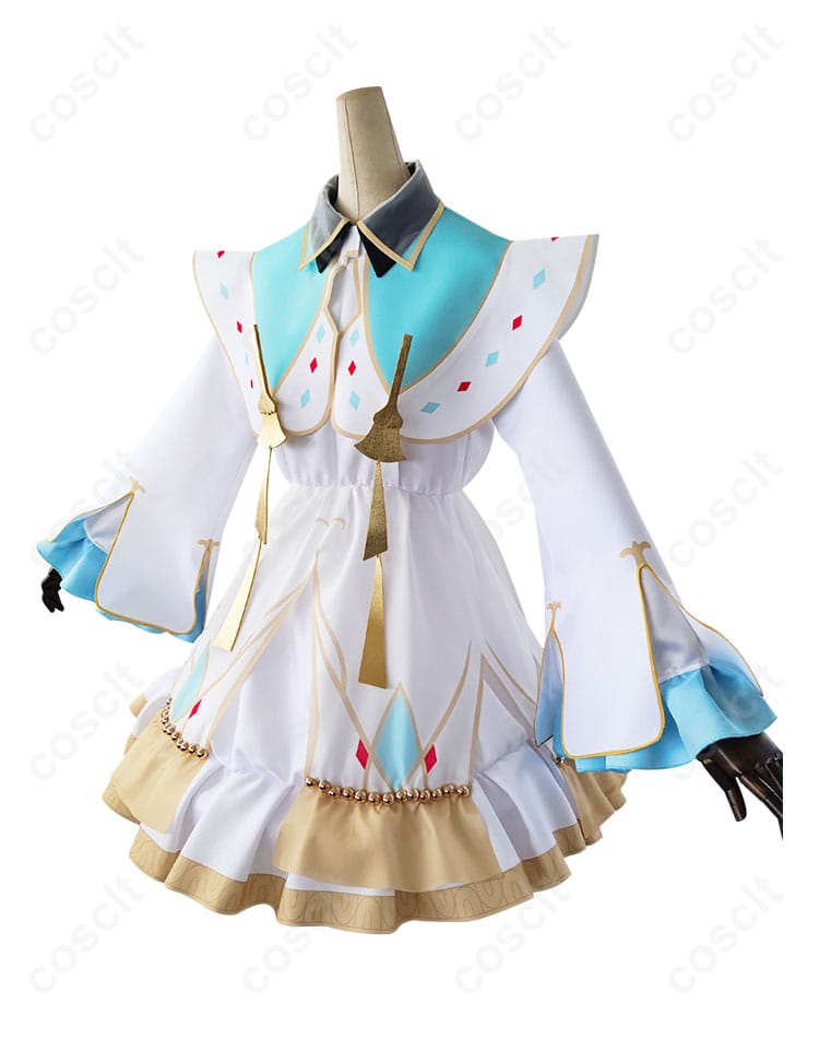 初音ミク クリスマス 2023 コスプレ衣装の側面画像。シルエットや装飾の立体感がよく分かるアングルです。