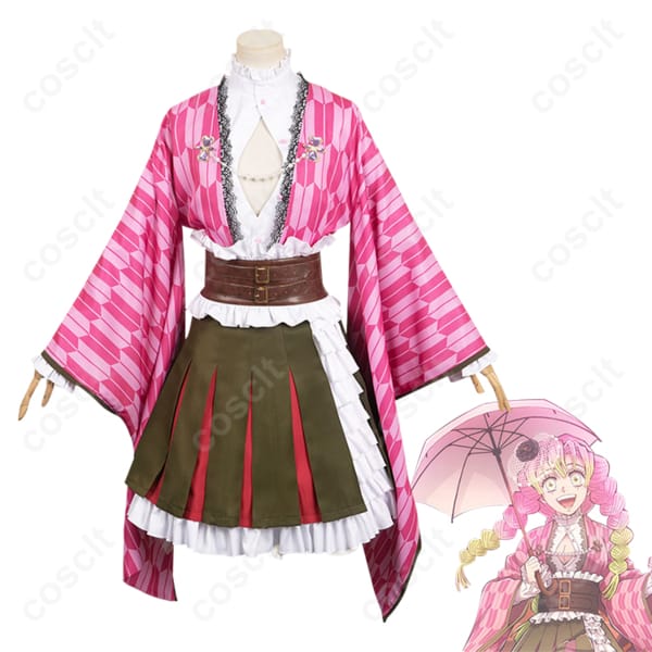 鬼滅の刃（鬼滅） 甘露寺蜜璃 コスプレ衣装 アニメ伍周年記念祭衣装（定制対応）