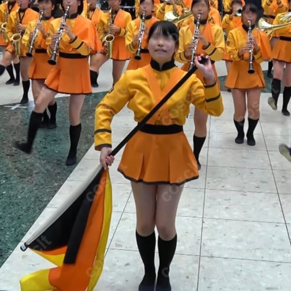 京都橘高等学校 吹奏楽部 コスプレ衣装 オレンジ色 ユニフォーム（オーダーメイド可）｜忠実再現・高品質・快適な着心地